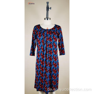 Viscose / Spandex Ladie kjole med blomst print
